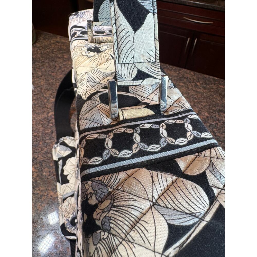 Vera Bradley Attache/Laptop Bag Black and White Camellia Pattern *Retired* - Picture 12 of 14